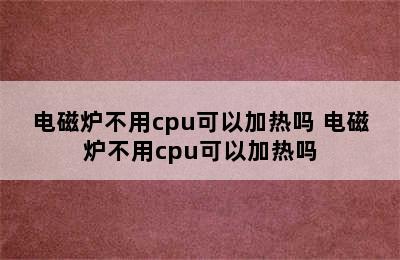 电磁炉不用cpu可以加热吗 电磁炉不用cpu可以加热吗